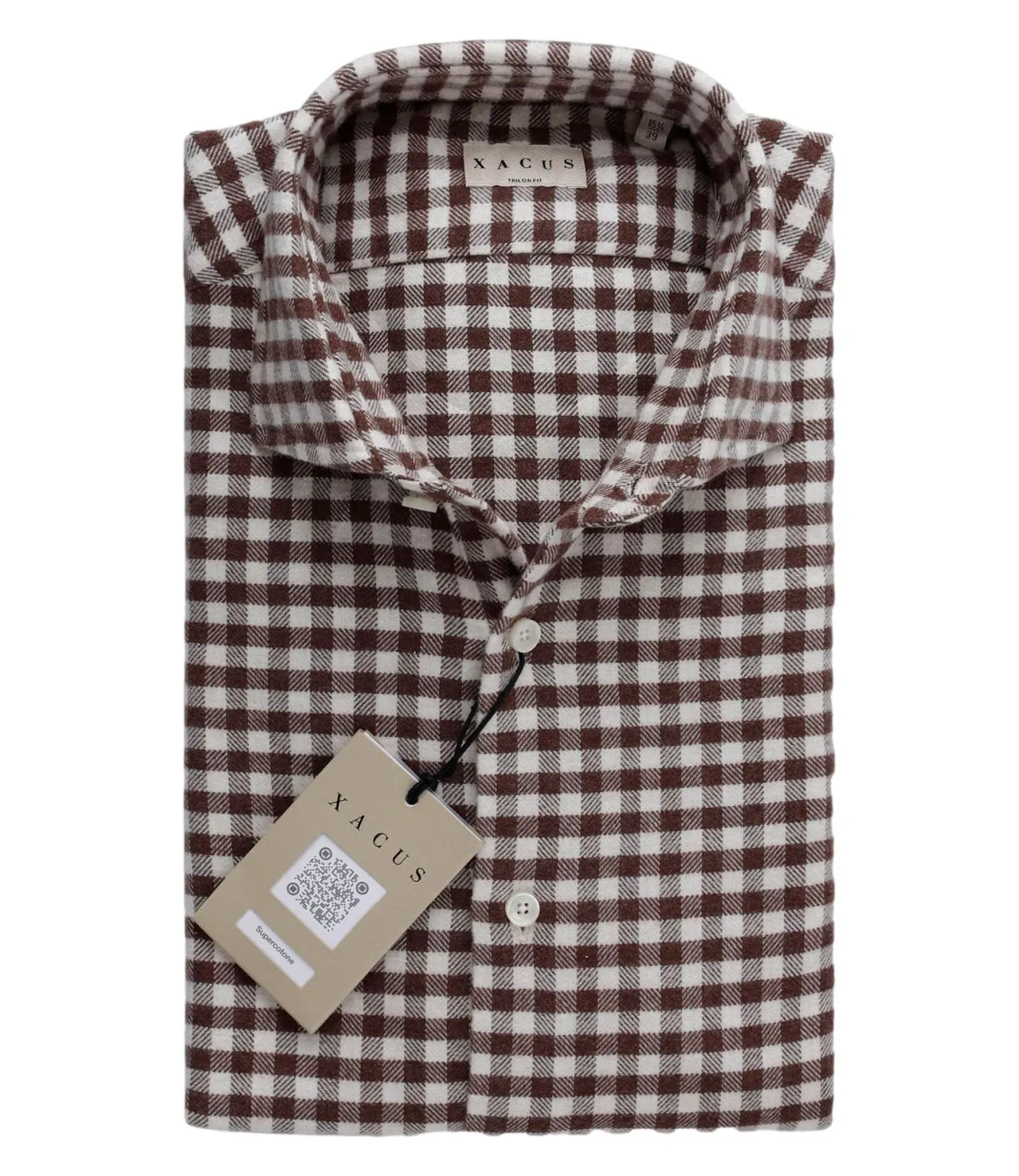 XACUS Camicia Quadri b.co/marrone Uomo