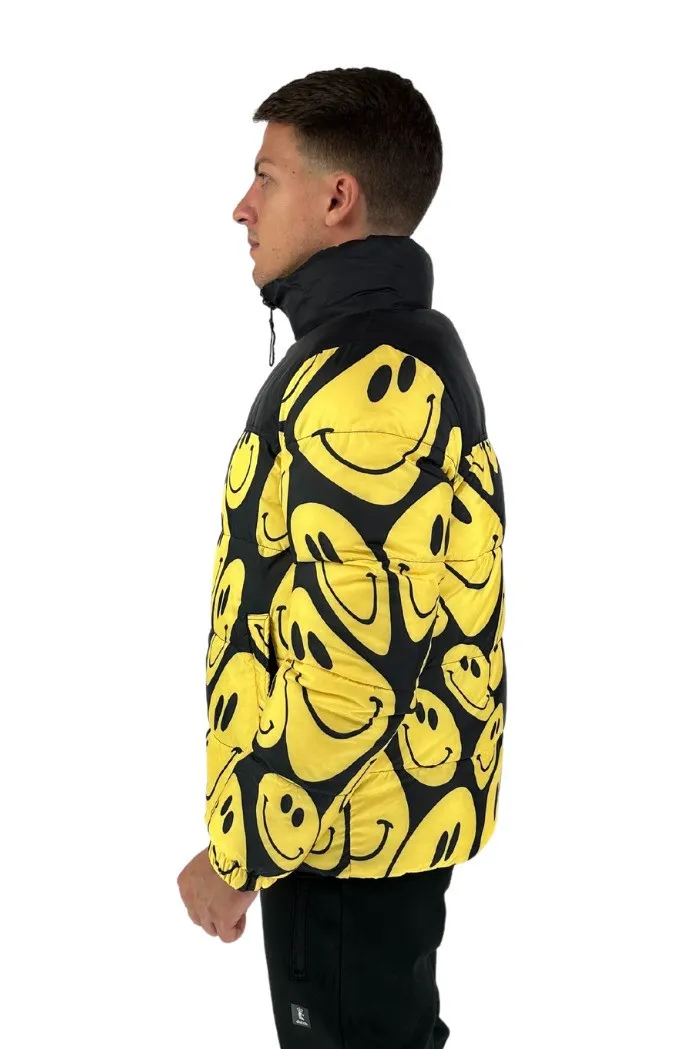 Yes I Am piumino reversibile in fantasia con logo ricamato yia00081