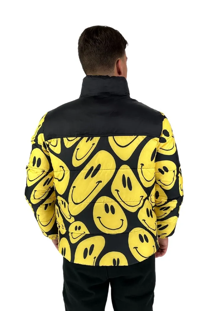 Yes I Am piumino reversibile in fantasia con logo ricamato yia00081