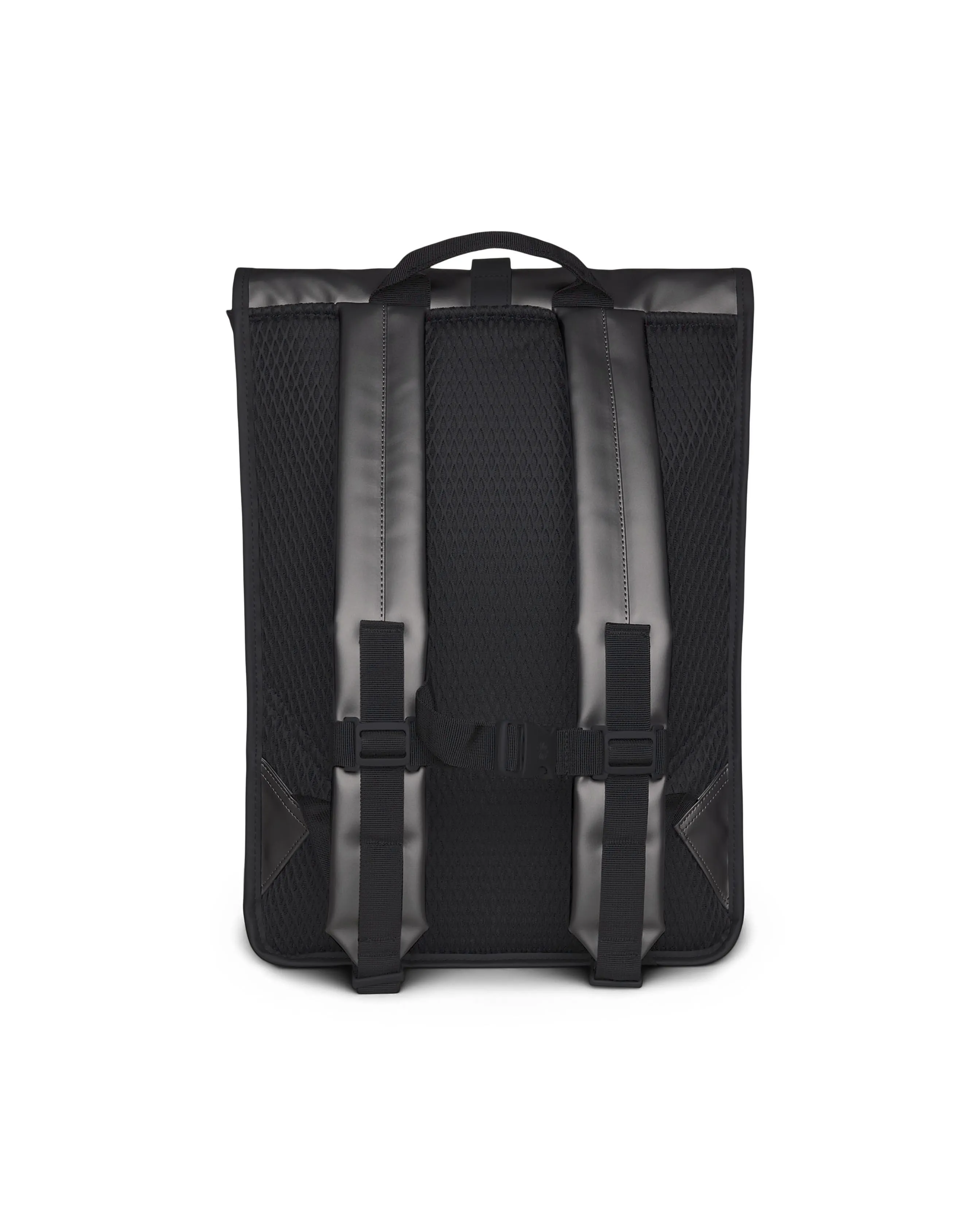 Zaino Rolltop Rucksack grigio metallizzato in tessuto tecnico impermeabile effetto gommato